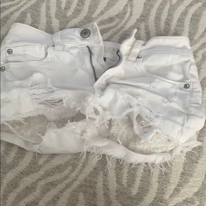 white jean shorts